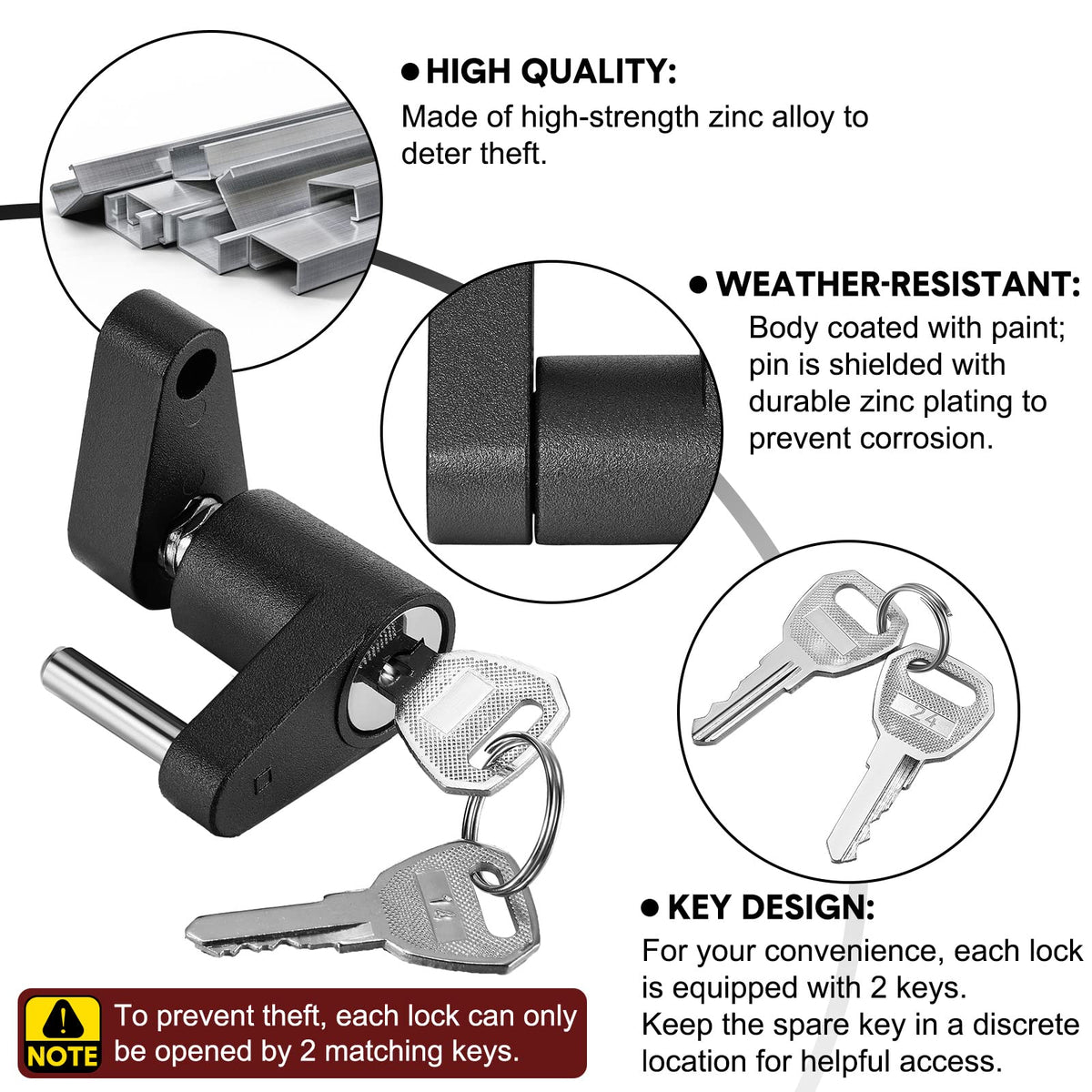 Chumia lock installed on trailer tongue demonstrating theft deterrent