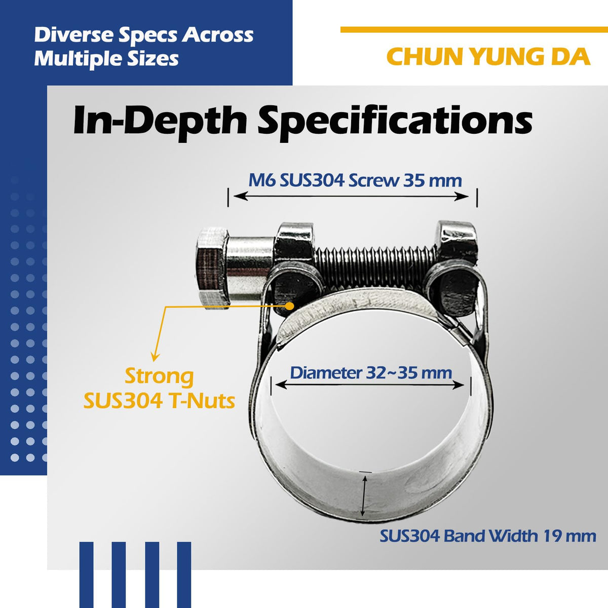 CHUN YUNG DA smooth inner surface close-up protecting hose from abrasion
