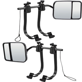 CICMOD front view of both clip-on towing mirrors showing full face and benefit improved lane awareness