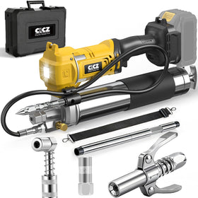 CICZ grease gun front view showing compact high-pressure design and durability