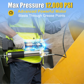 CICZ grease gun being used to grease tractor bearing for faster maintenance