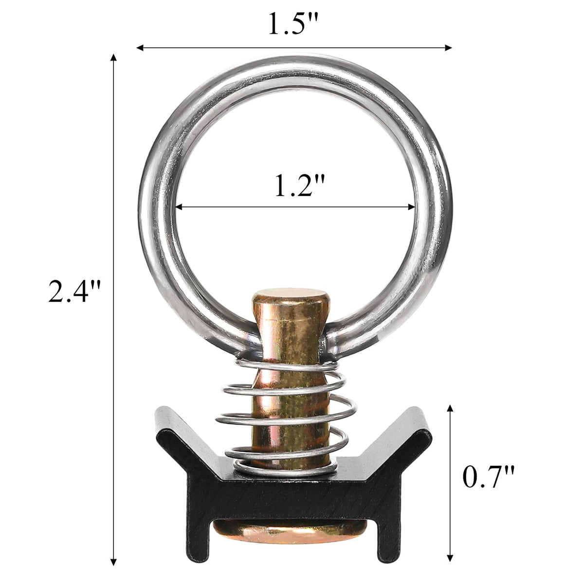 Cididu close-up of stainless steel O-ring and aluminum keeper, durable corrosion-resistant construction