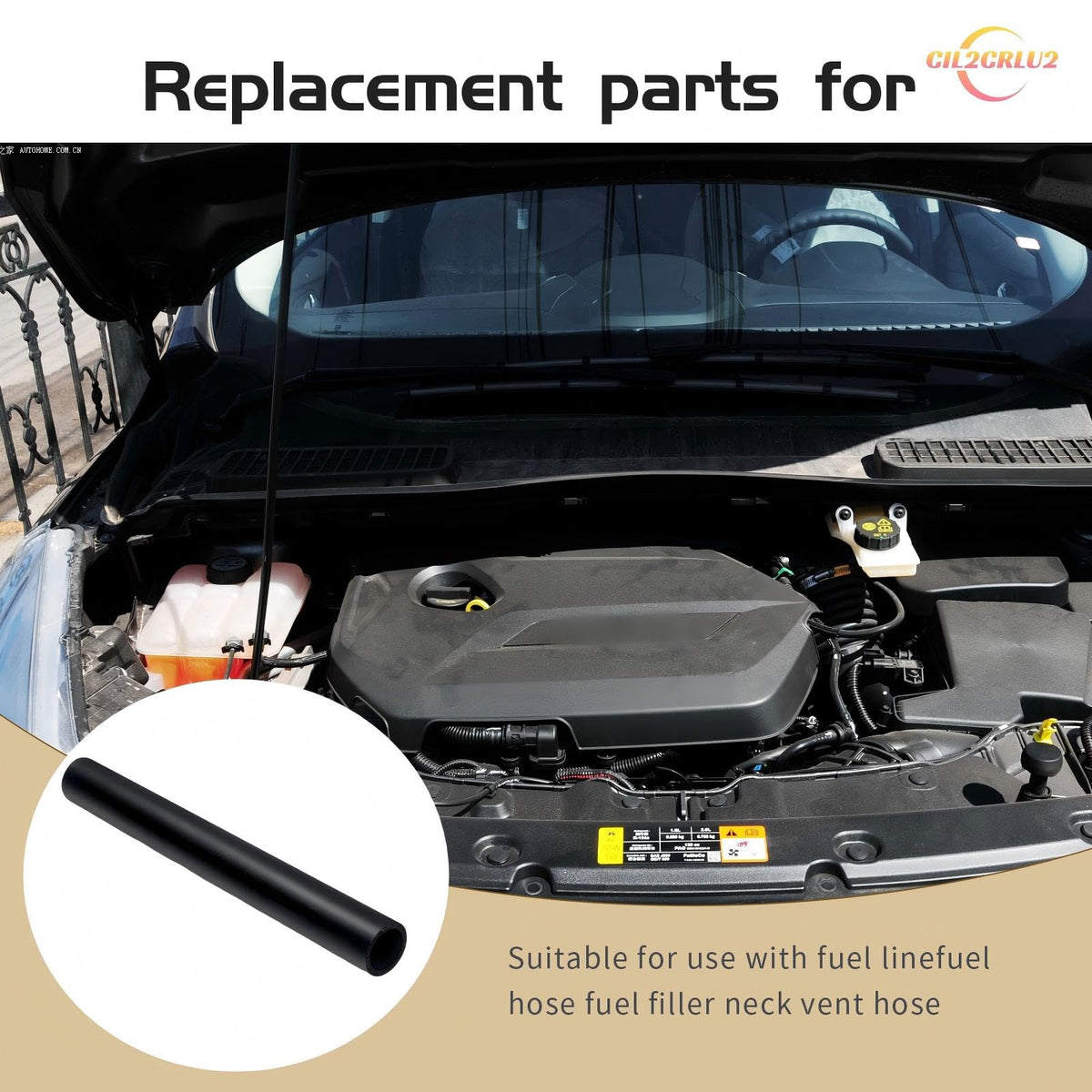 Cil2Crlu2 hose installed on filler neck demonstrating secure fit benefit