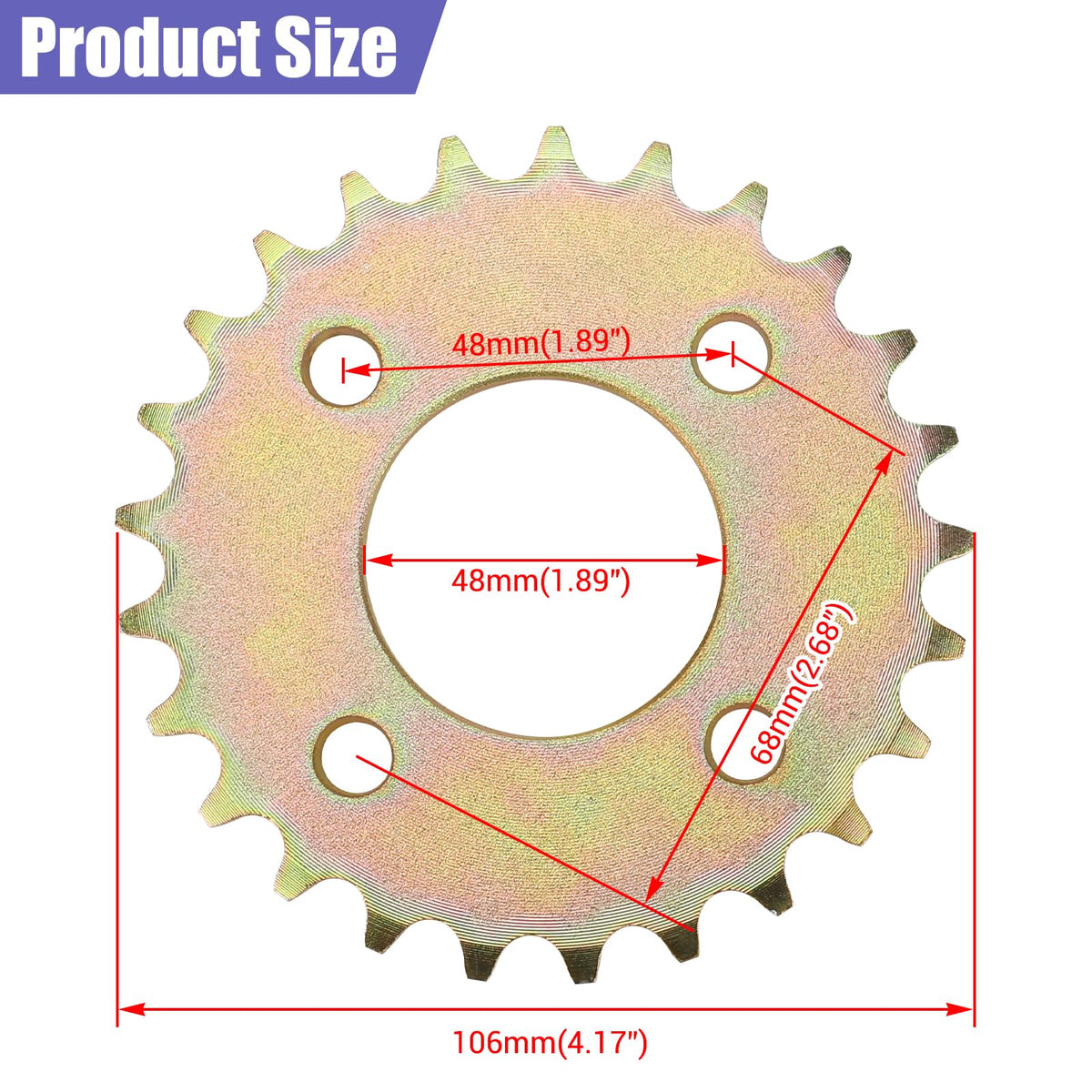 CILOYU 10T drive sprocket detail showing bore and keyway for secure fit