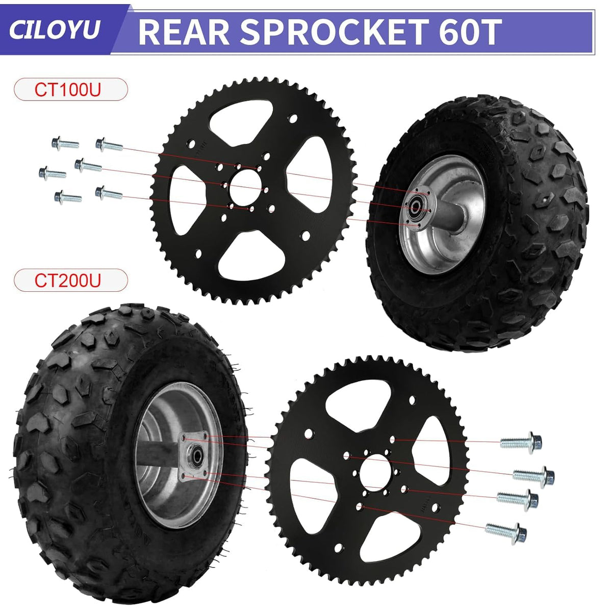 CILOYU 60T sprocket close-up teeth for stronger low-end torque and grip