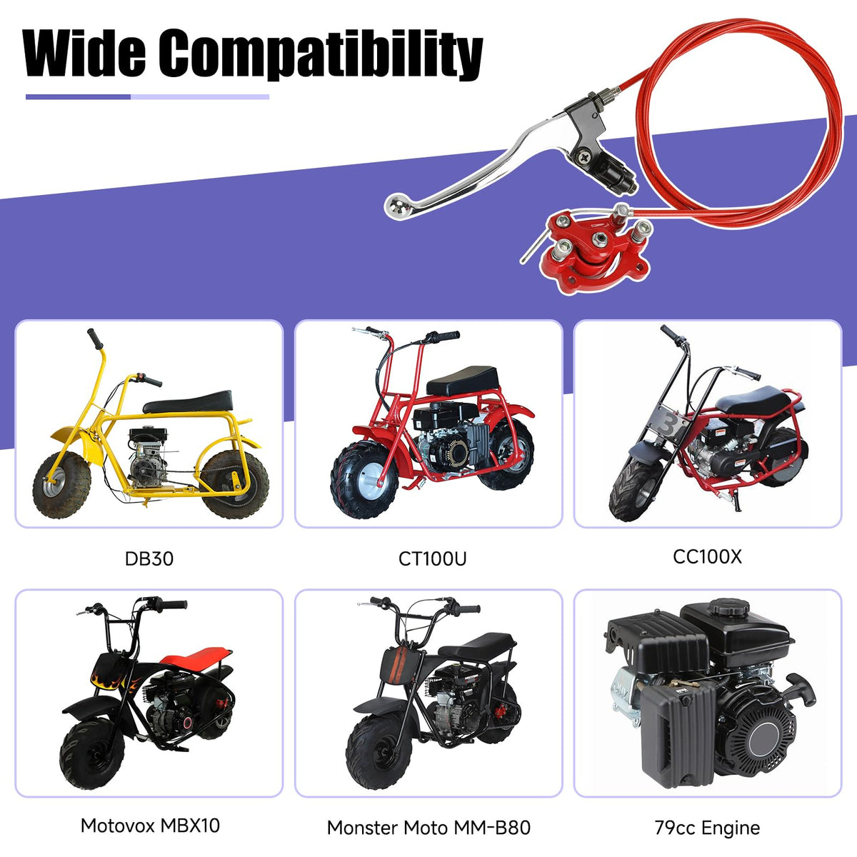 CILOYU 61-inch brake cable full length demonstrating generous routing allowance