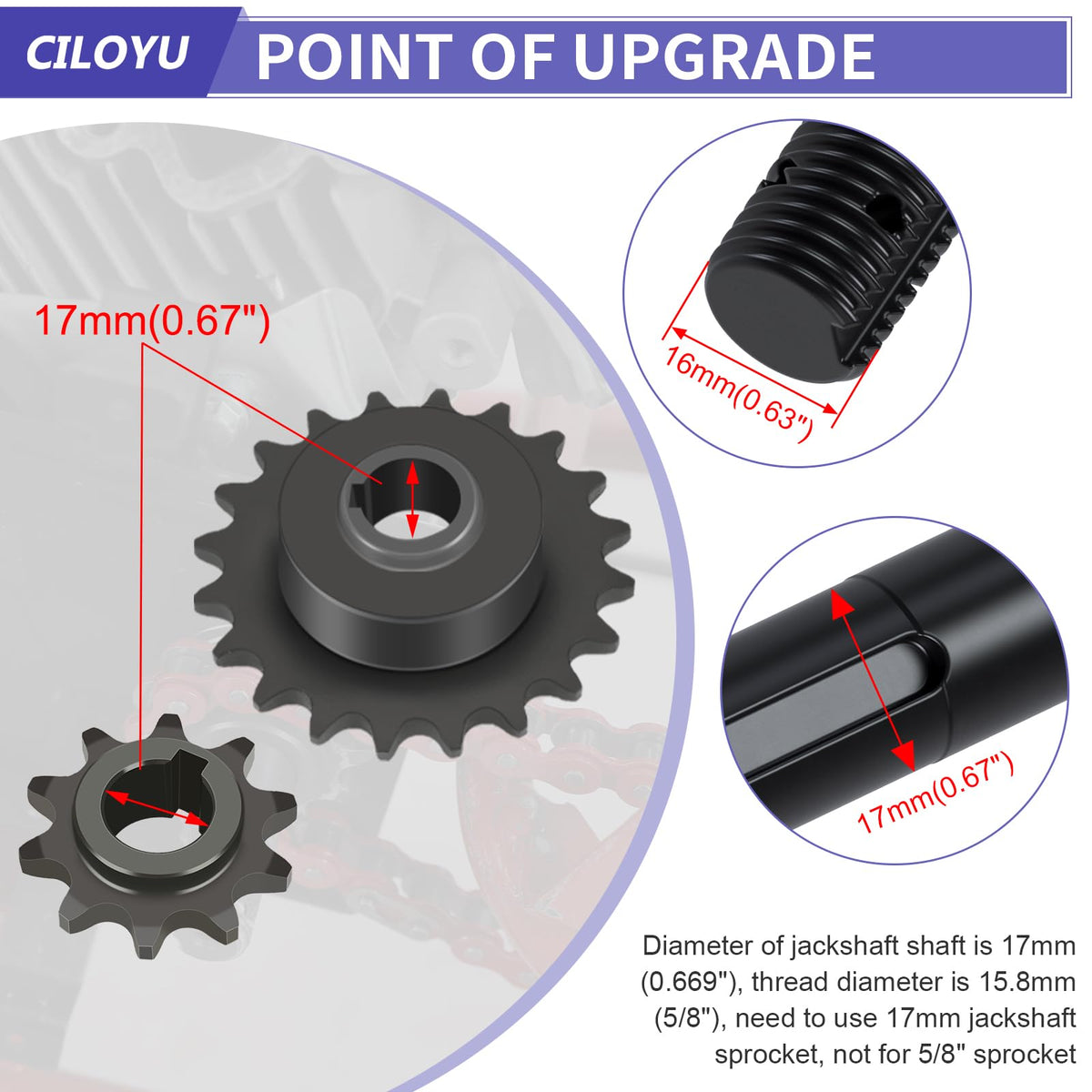 CILOYU 6203RS sealed bearing detail demonstrating protected rotation and longer bearing life