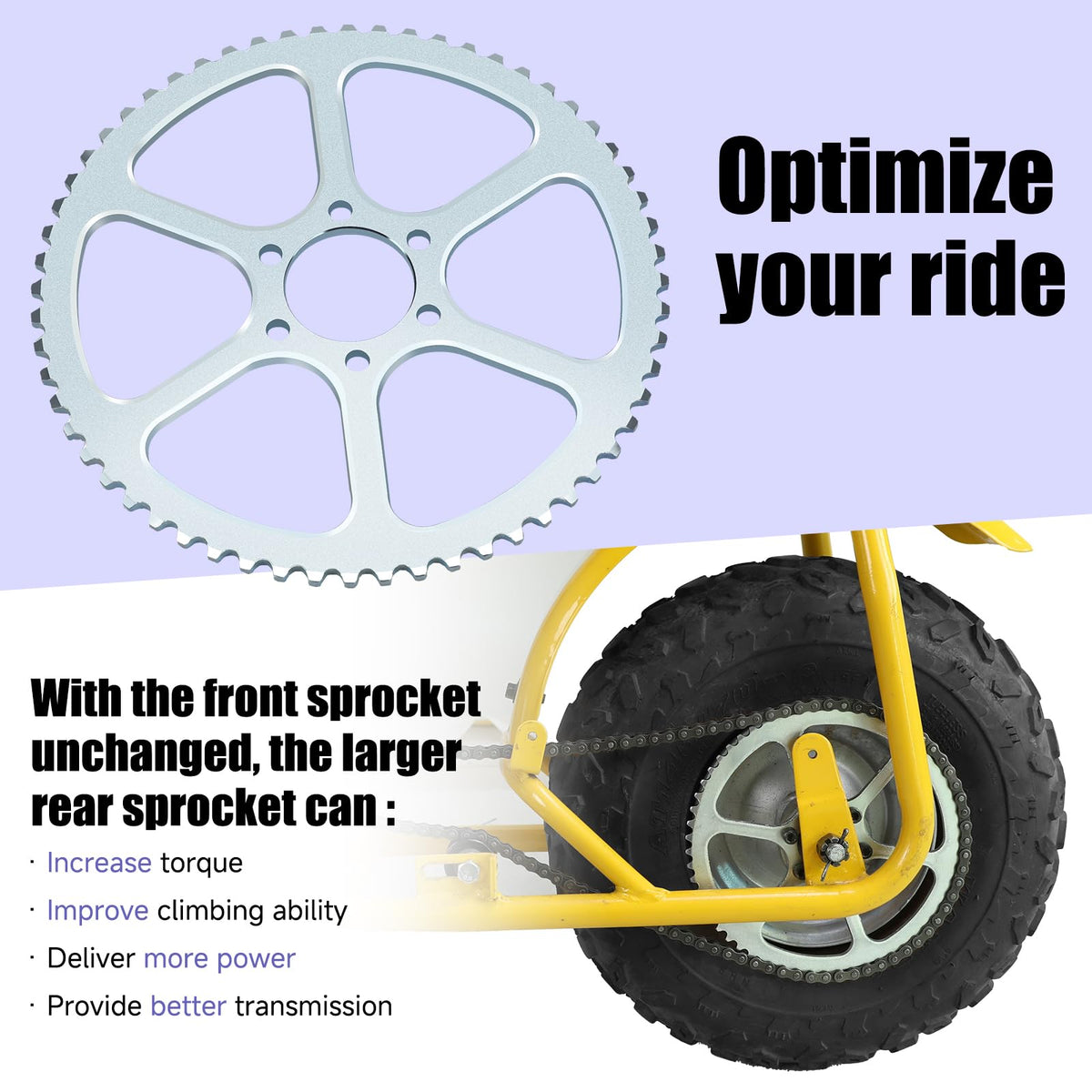 CILOYU axle adjuster area showing chain tension range and maintenance access