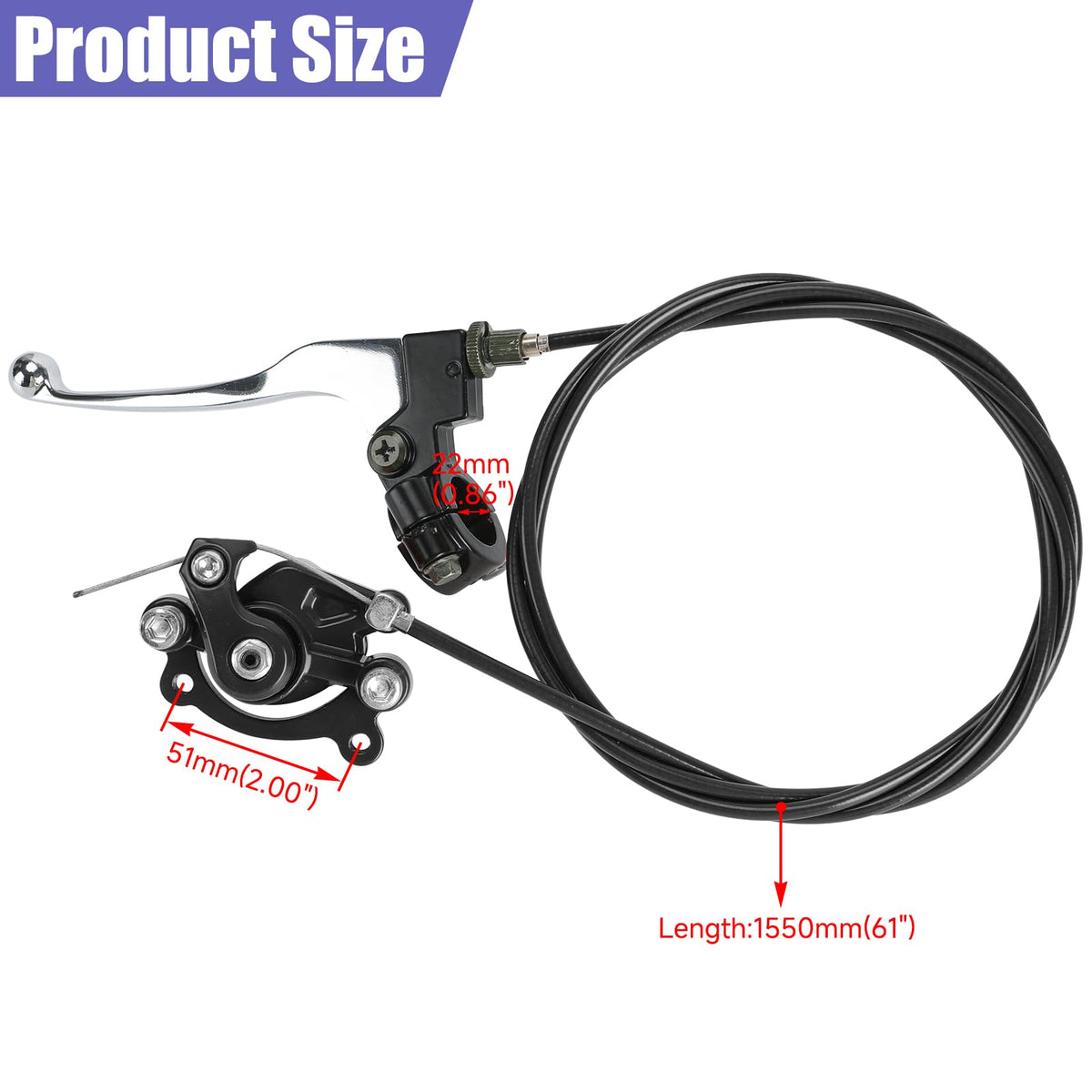 CILOYU caliper mounting hole measurement detail showing fitment assurance benefit