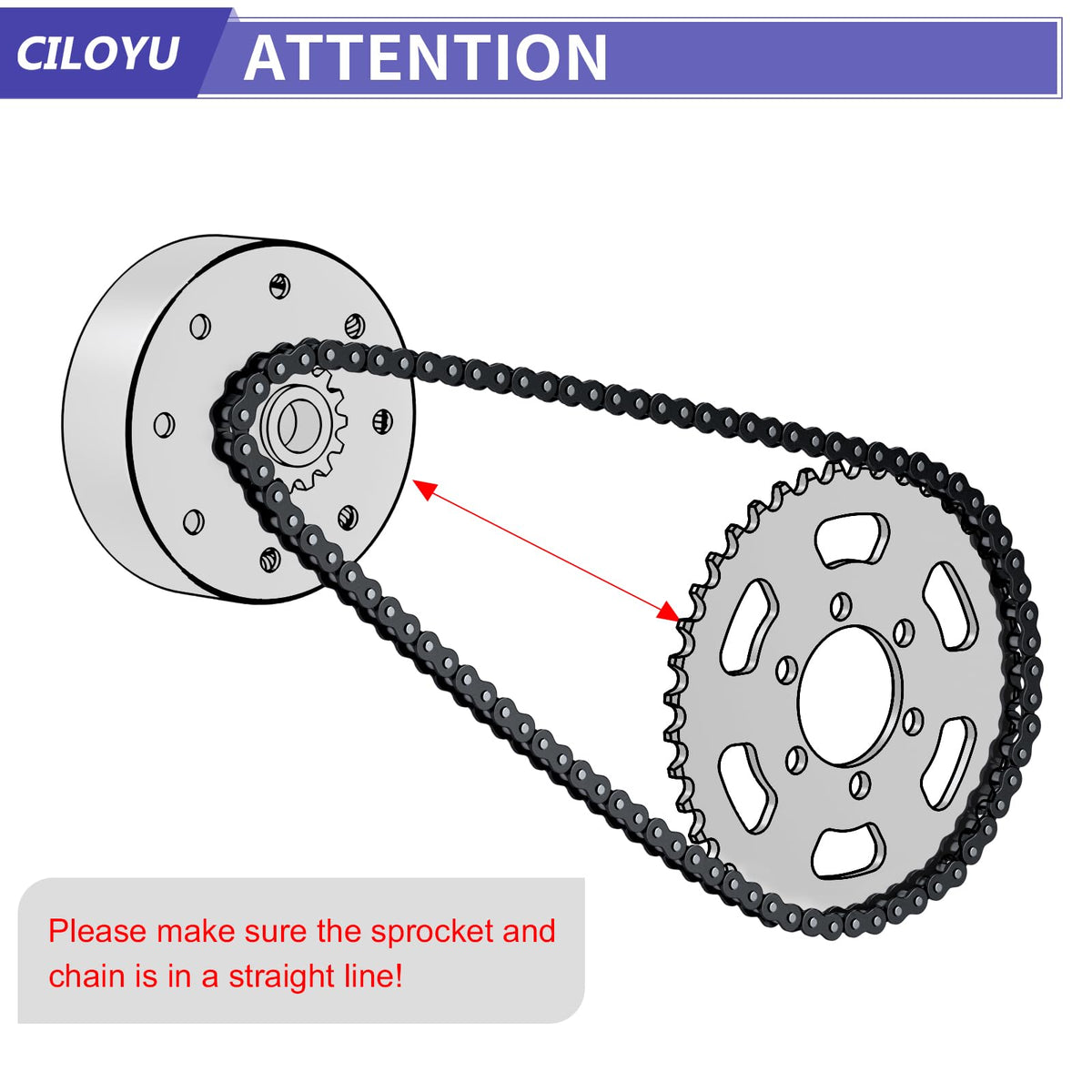 CILOYU chain held in hand for scale to verify 140 links and easy sizing