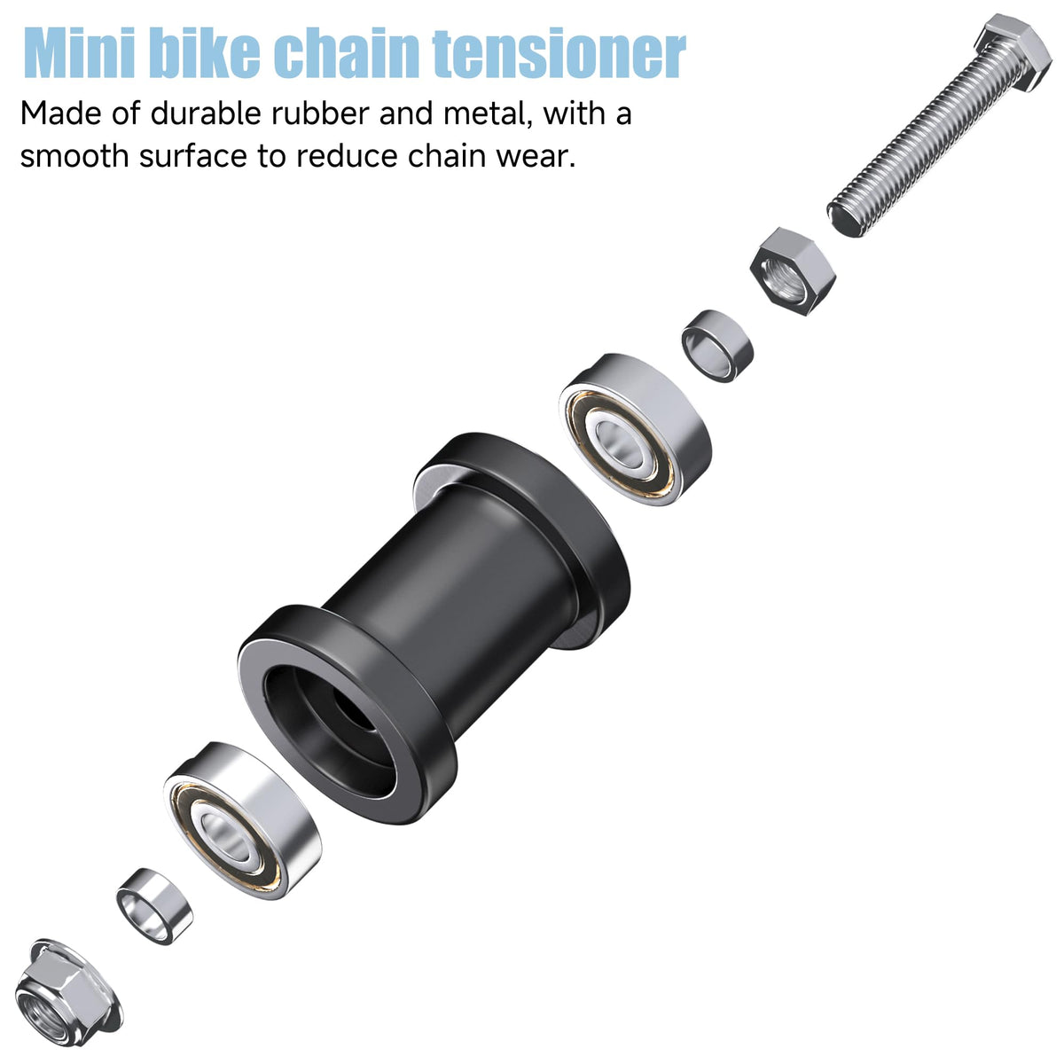 CILOYU chain and tensioner mounted on a mini bike demonstrating secure fit and smoother ride
