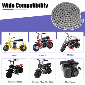 CILOYU chain mounted on mini bike sprocket illustrating proper fit and smooth drive