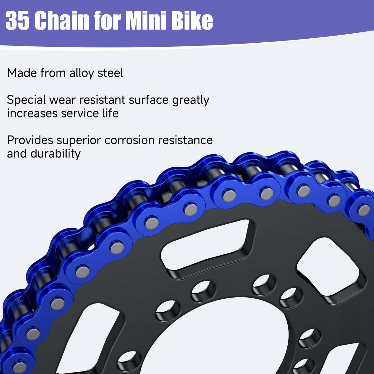 CILOYU chain seated on minibike sprocket showing proper fit and smooth engagement