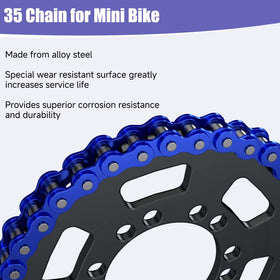 CILOYU chain seated on minibike sprocket showing proper fit and smooth engagement