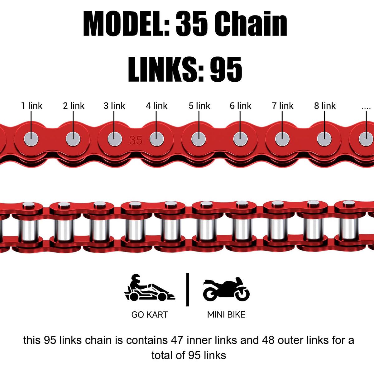 CILOYU detailed close-up of chain links showing smooth pitch engagement