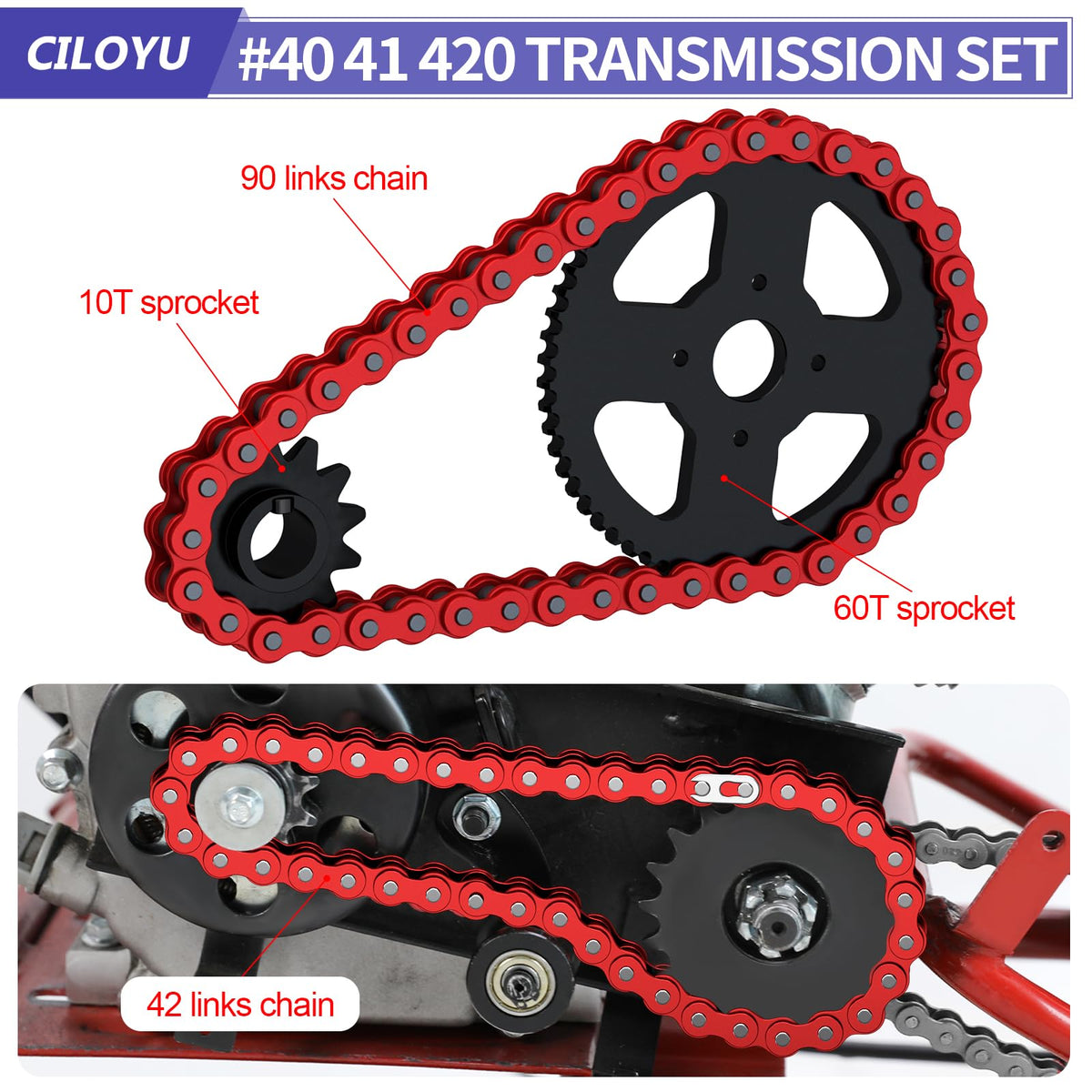 CILOYU close-up of sprocket teeth highlighting precise cut for smoother engagement