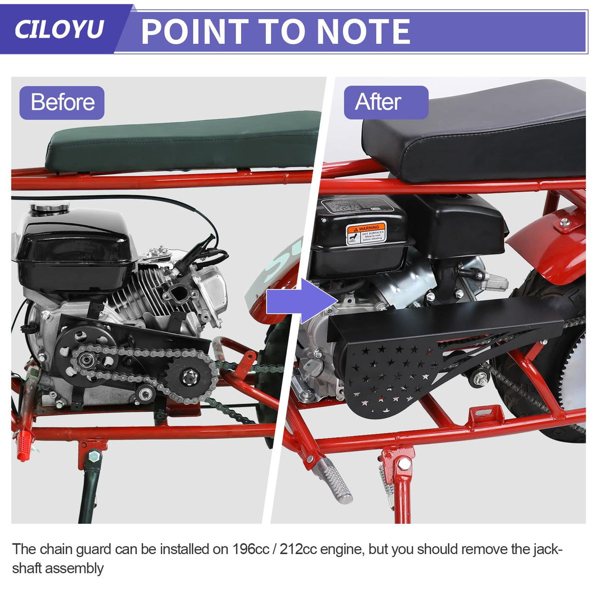 CILOYU demonstrating chain clearance to prevent snags benefit