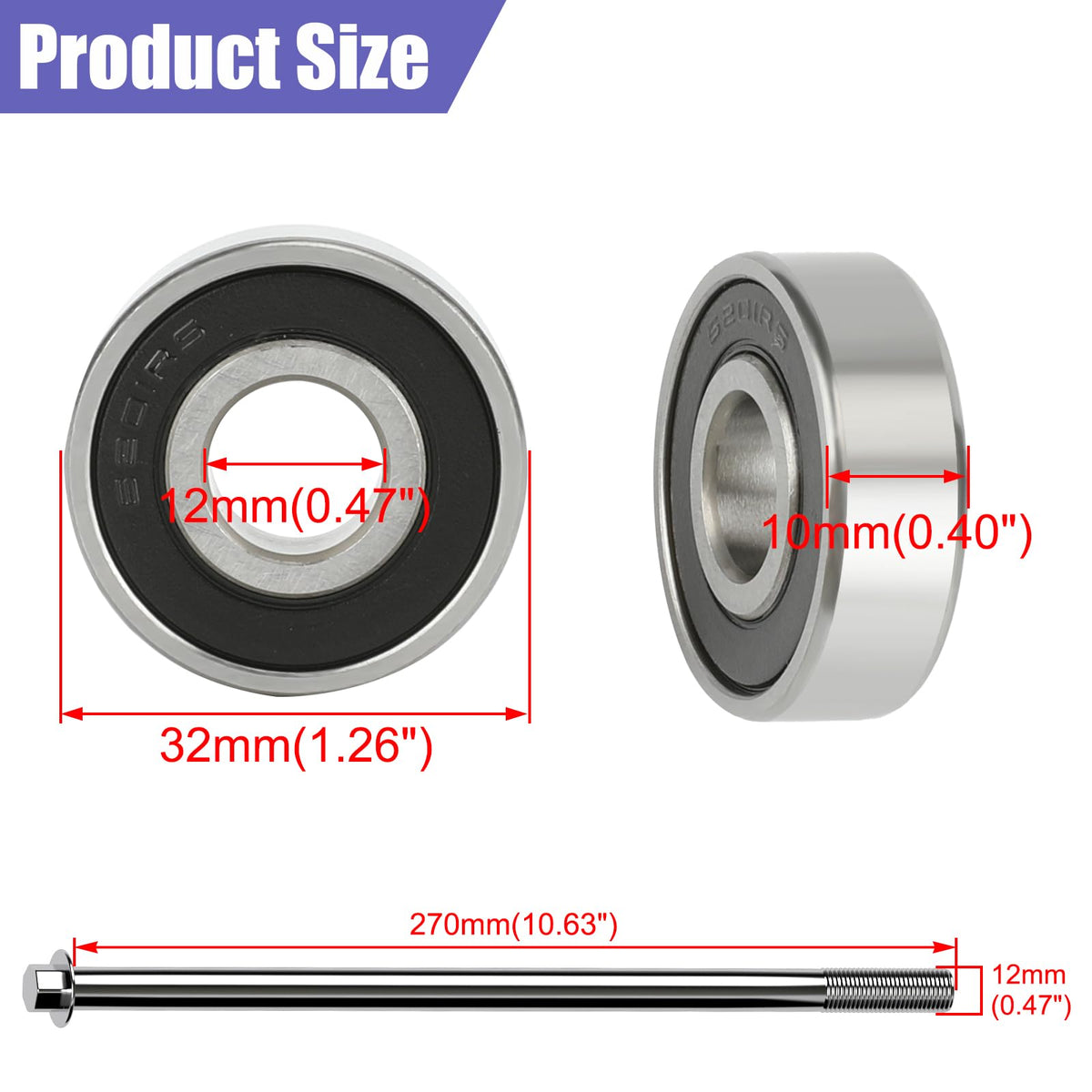 CILOYU complete axle kit laid out showing all included replacement parts