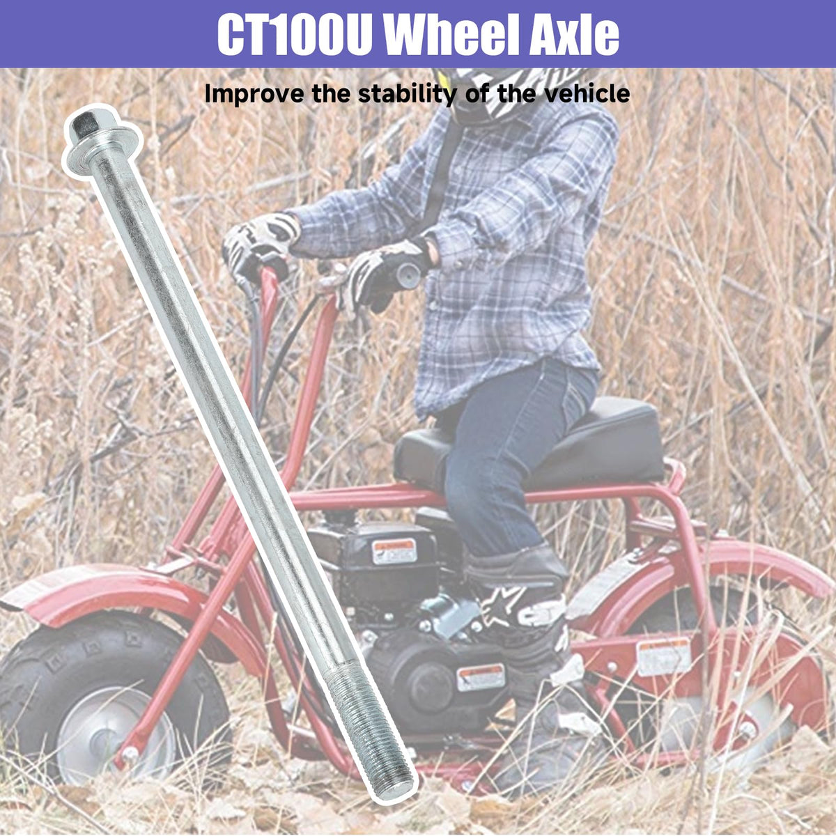CILOYU axle installed on minibike demonstrating restored wheel alignment stability