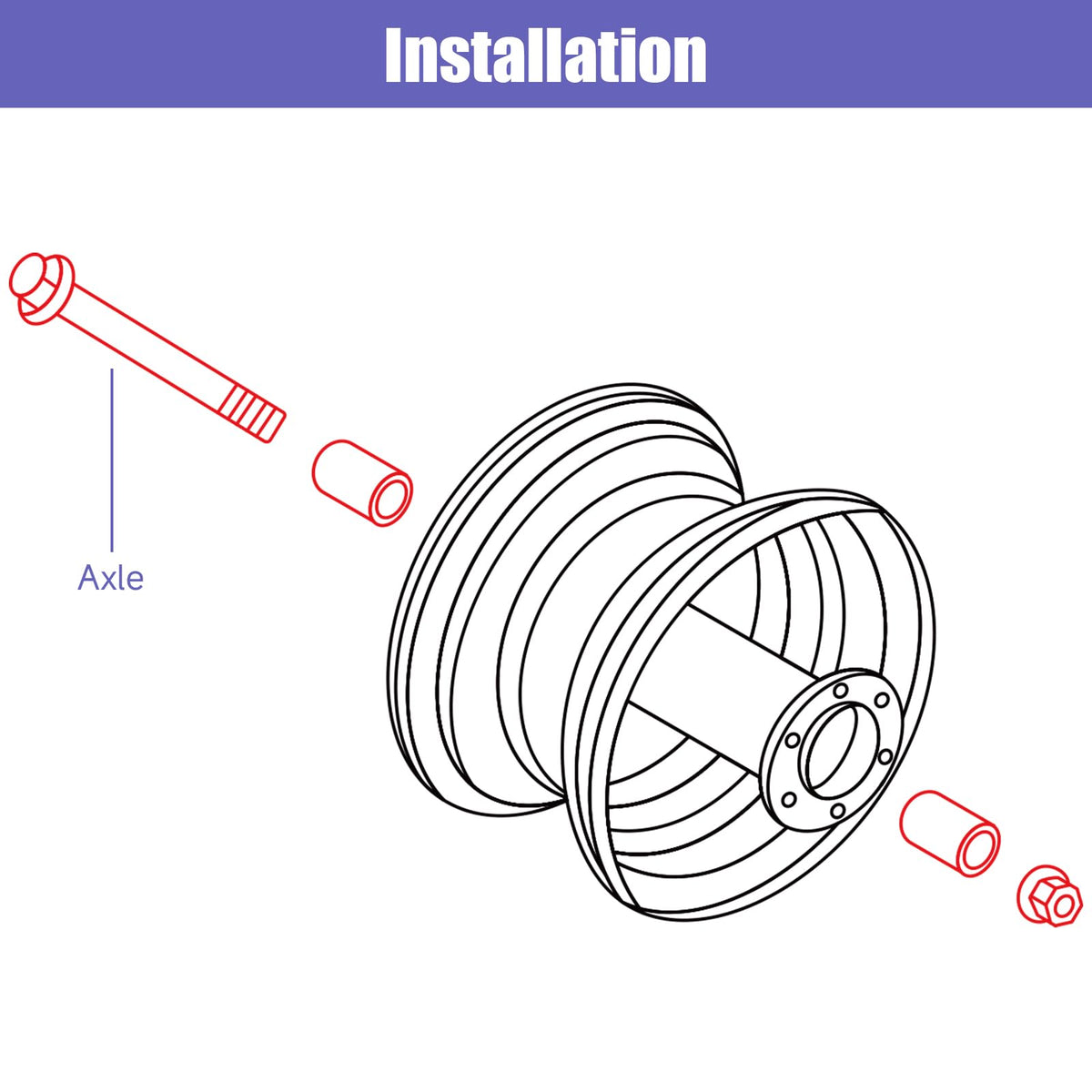 CILOYU rear axle close-up displaying durable steel finish and smoother rotation