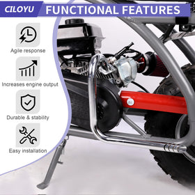 CILOYU exhaust on mini bike in use showing improved sound and safety
