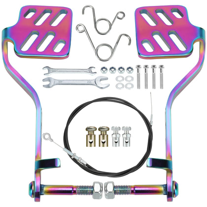CILOYU front view of brake and throttle pedals showing sturdy build and easy fit
