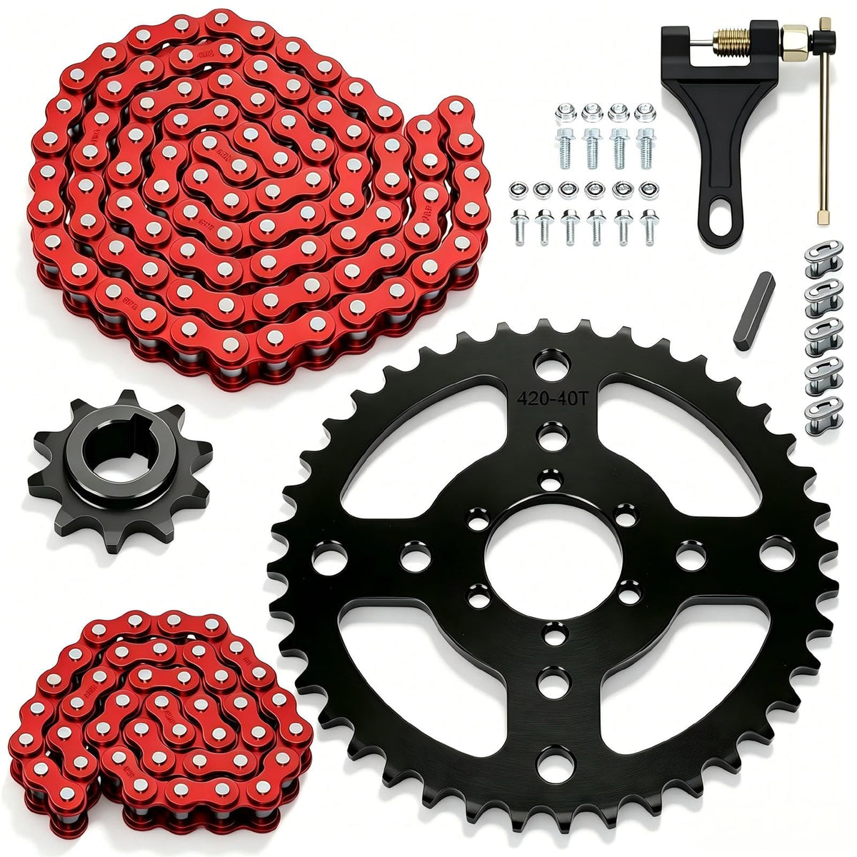 CILOYU front view of 40T sprocket showing mounting holes and durable finish