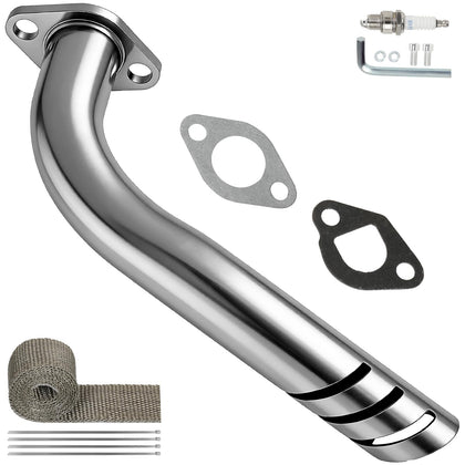 CILOYU front view exhaust pipe showing universal fit and durability