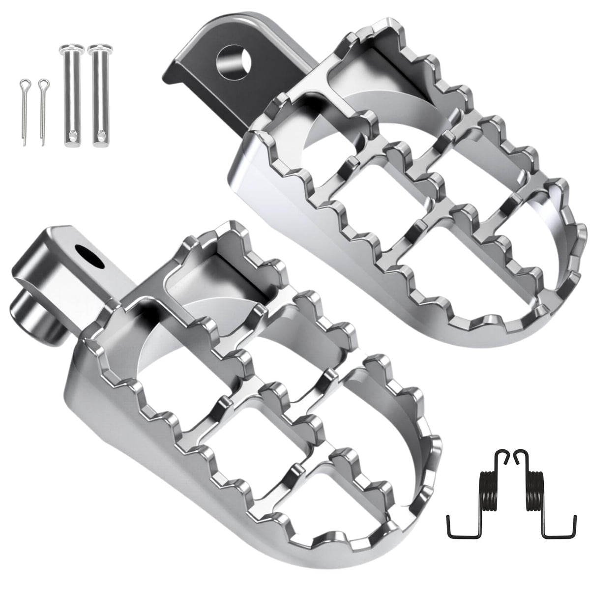 CILOYU front view of foot pegs showing durable grip and control