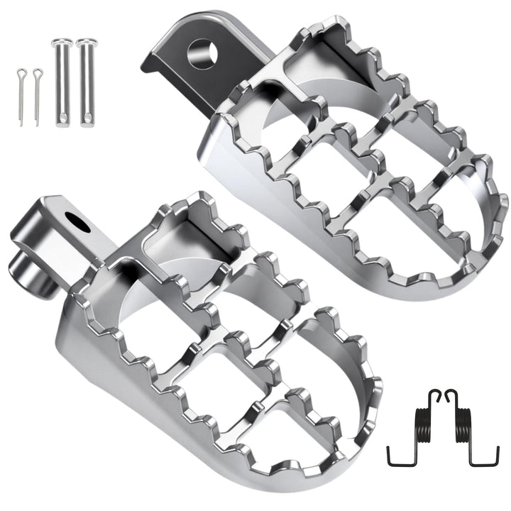 CILOYU front view of foot pegs showing durable grip and control