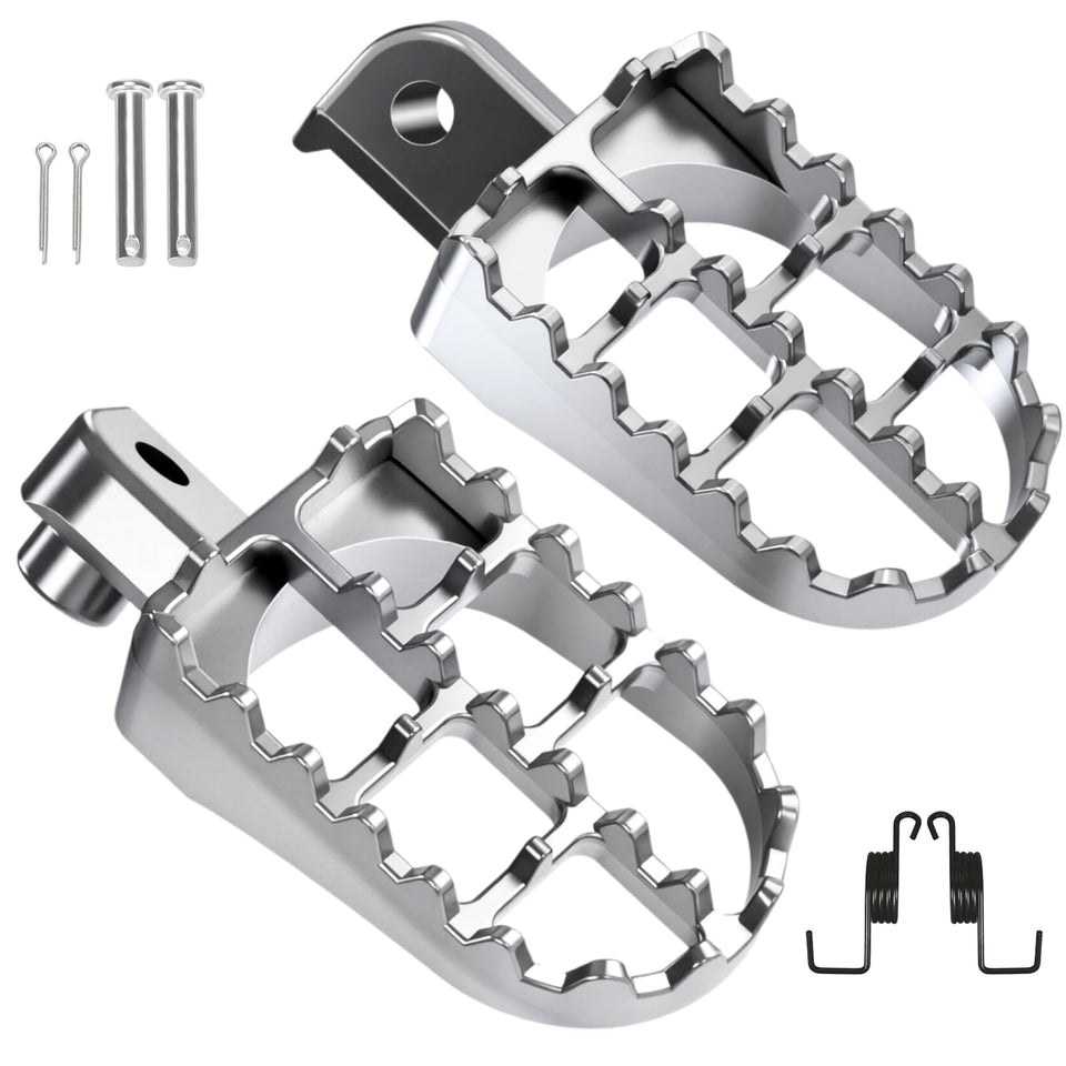 CILOYU front view of foot pegs showing durable grip and control