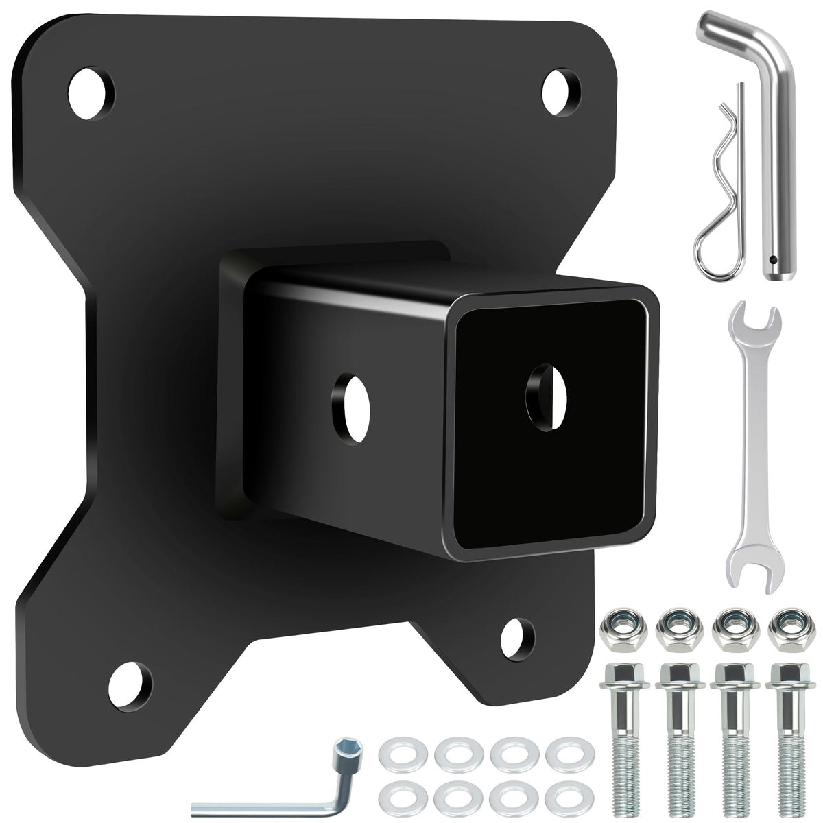 CILOYU front view hitch receiver showing solid fit and durability