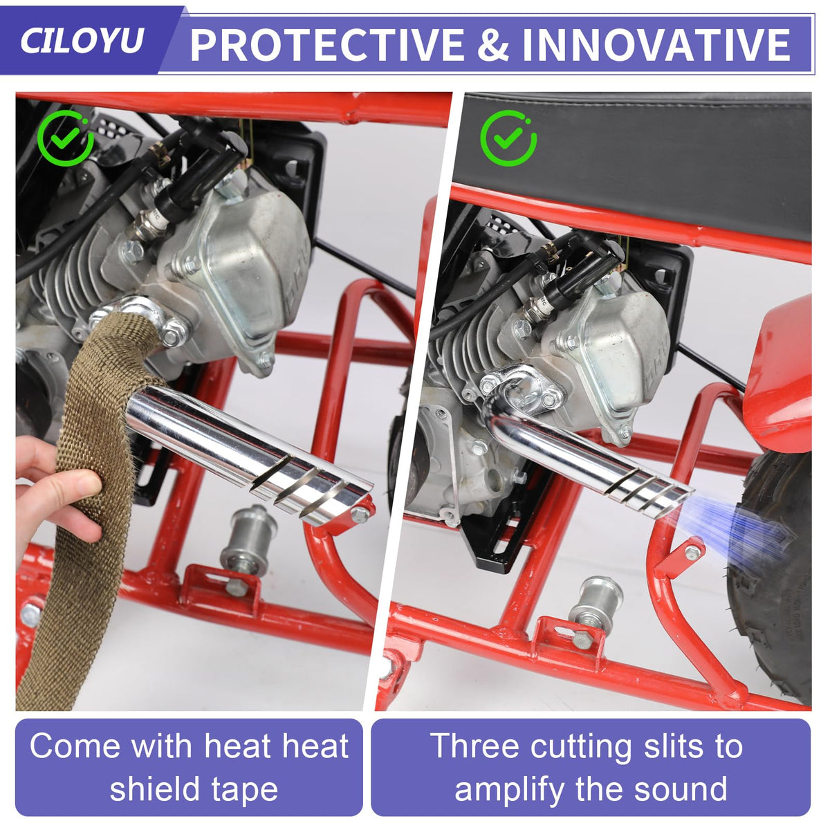 CILOYU heat shield tape and accessories protecting legs from hot pipe