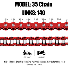 CILOYU chain installed on mini bike demonstrating smooth drivetrain