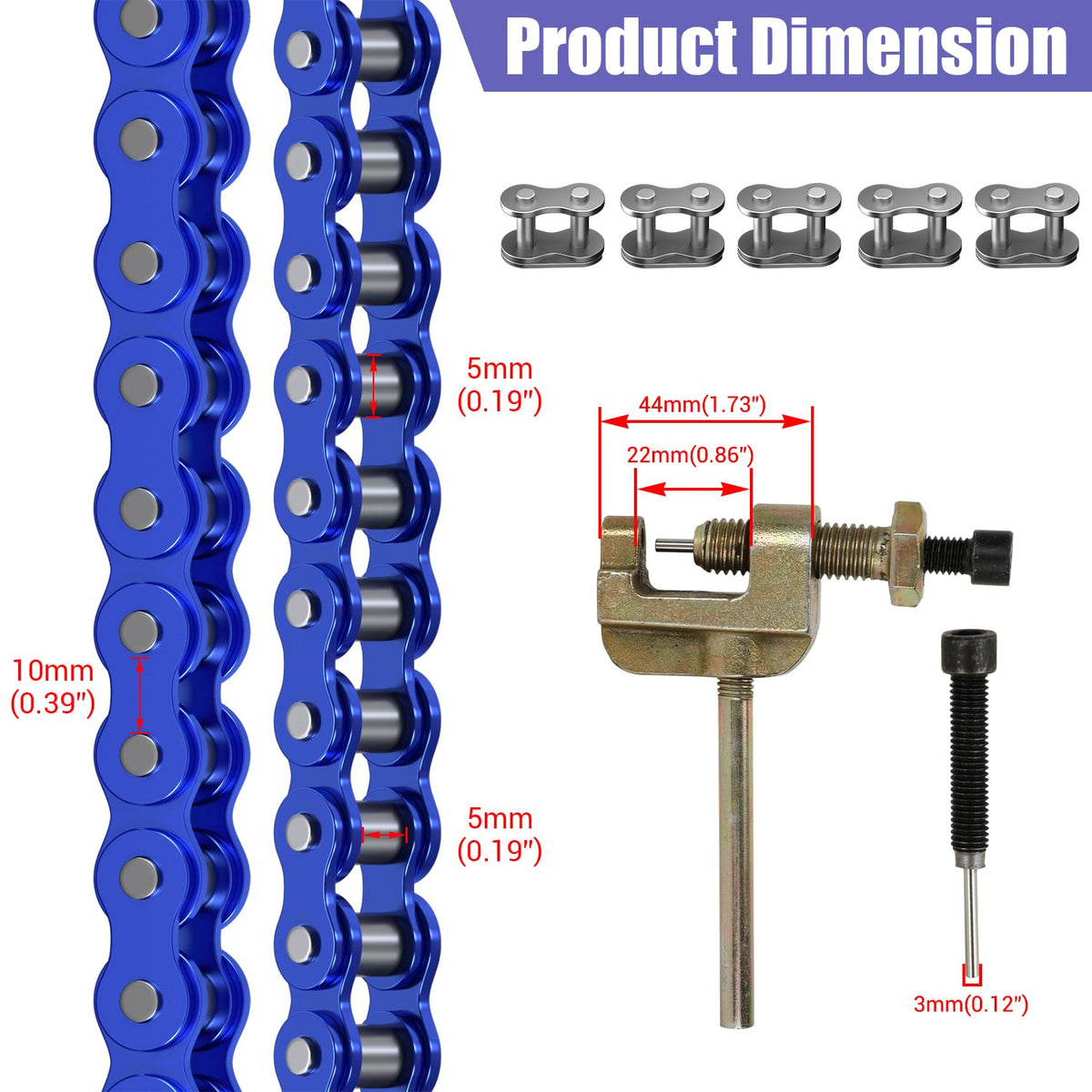 CILOYU chain installed on Coleman CT100U showing direct compatibility and secure drive