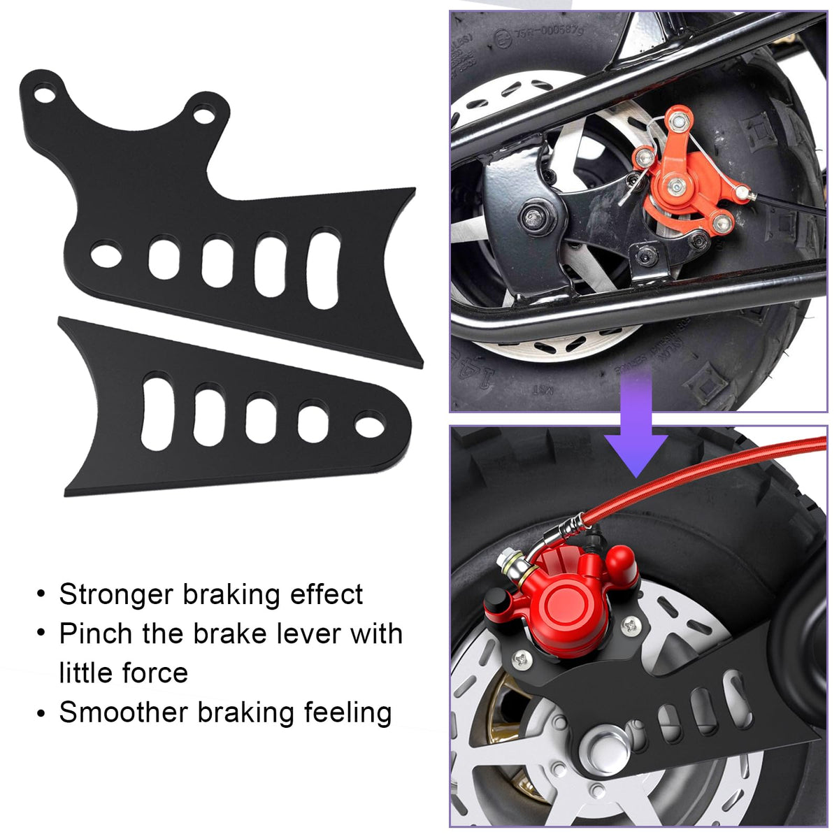CILOYU installed on mini bike rear illustrating enhanced braking control