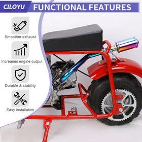 CILOYU installed on mini bike side profile demonstrating fit and clearance benefit