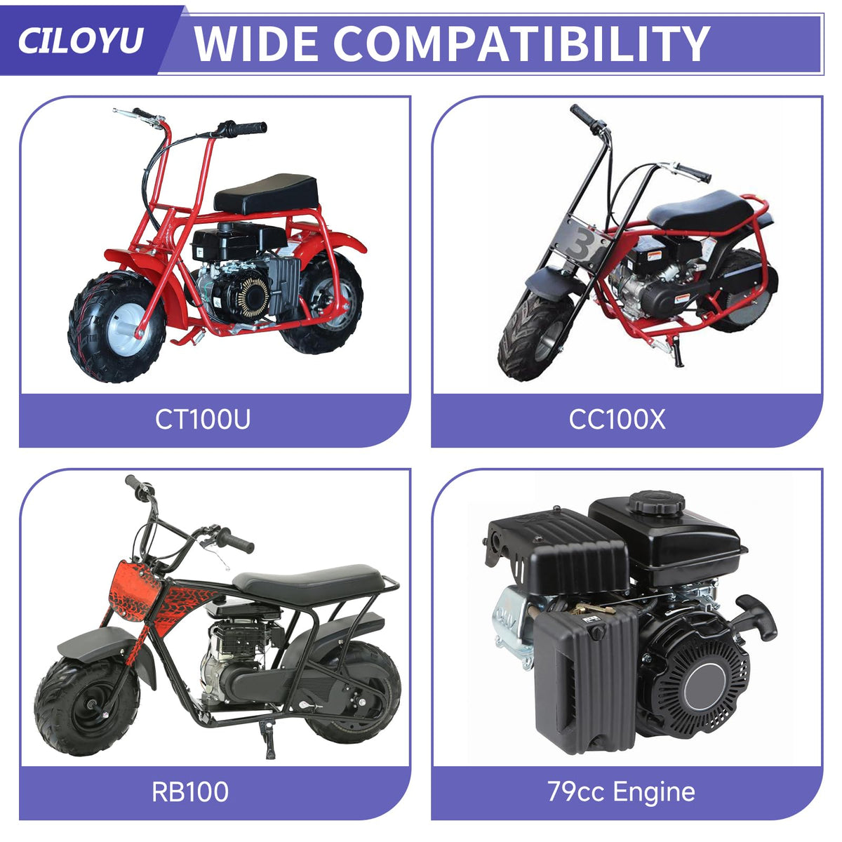 CILOYU installed on minibike demonstrating fitment and improved sound