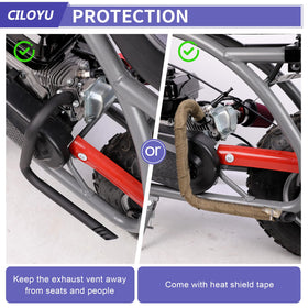 CILOYU exhaust installed on a Coleman CT200U mini bike for fit check