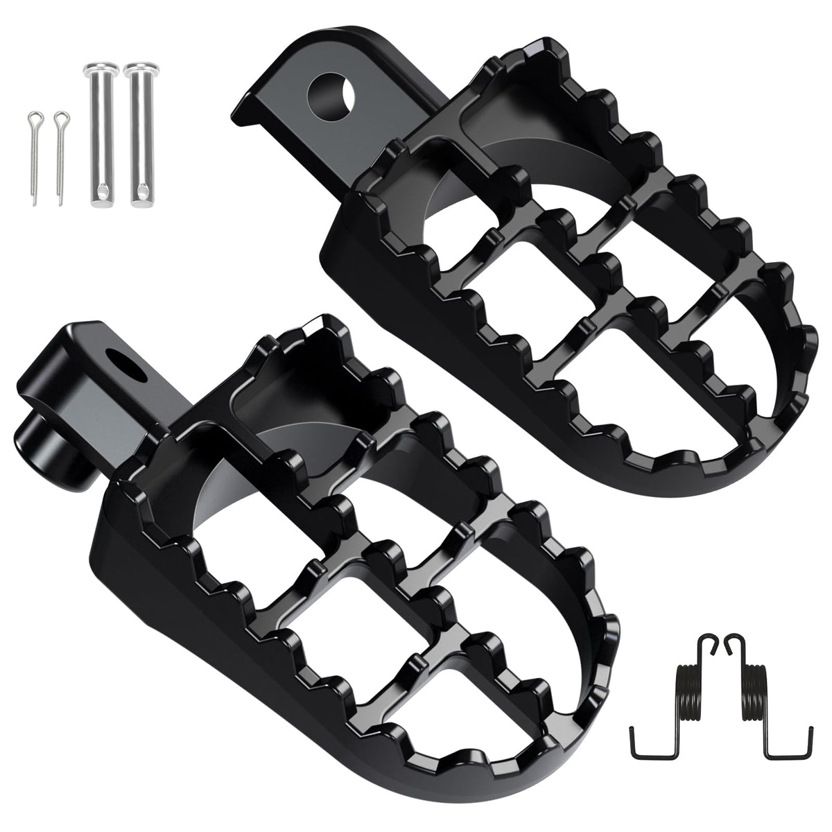CILOYU front view of foot peg showing wider pedal for comfort
