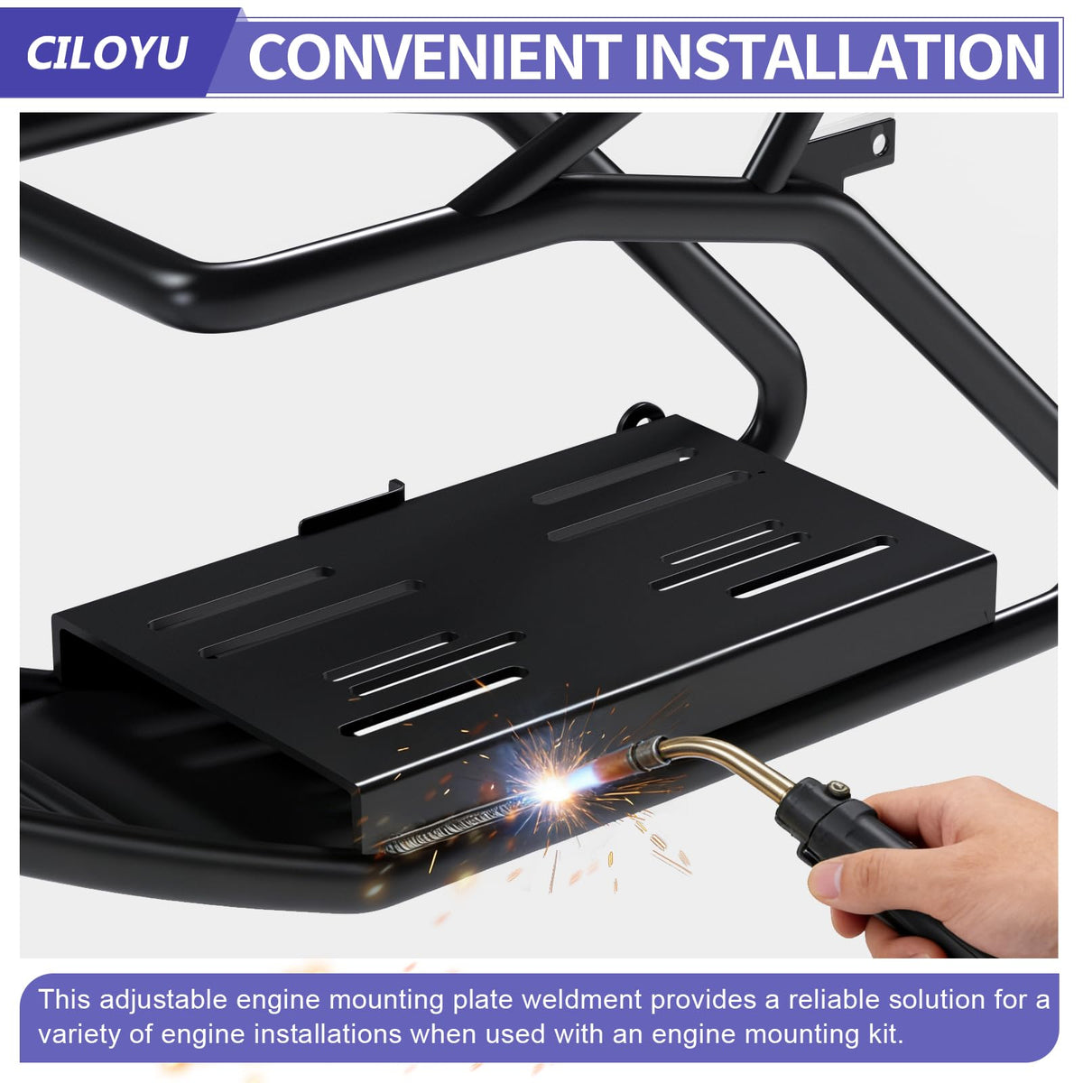 CILOYU plate on go-kart frame illustrating improved alignment and stability