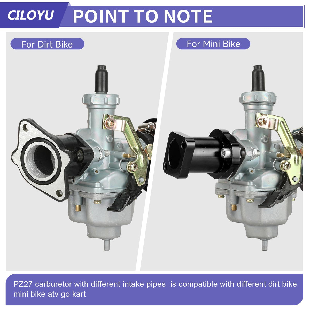 CILOYU PZ27 gasket and jet pieces displayed for easy installation reference