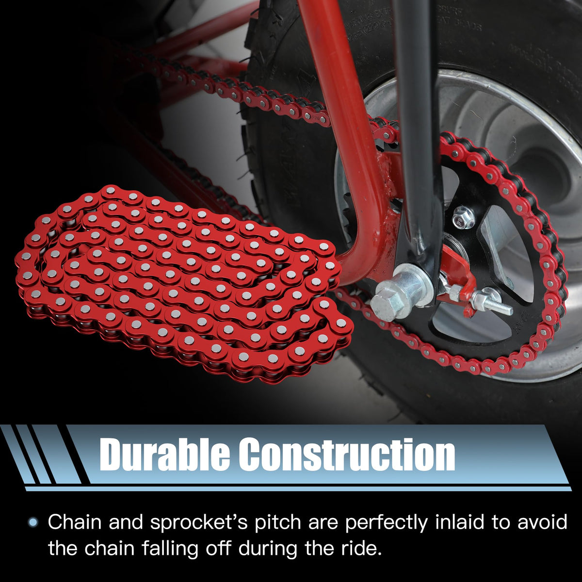 CILOYU chain seated on sprocket showing fitment and smoother power transfer