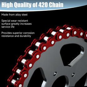 CILOYU red chain installed on a Coleman CT200U demonstrating correct fit