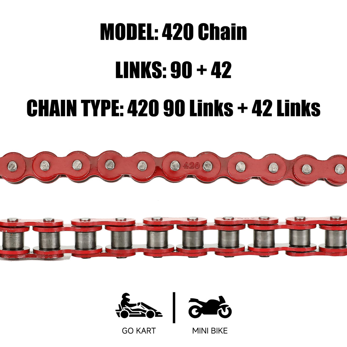 CILOYU chain installed on mini bike demonstrating fit and alignment benefit