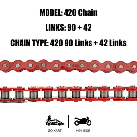 CILOYU chain installed on mini bike demonstrating fit and alignment benefit