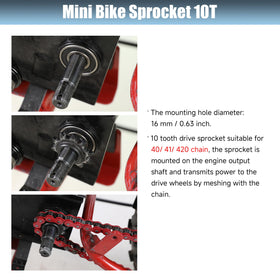 CILOYU 10-tooth drive sprocket detailed view showing precision teeth and fit