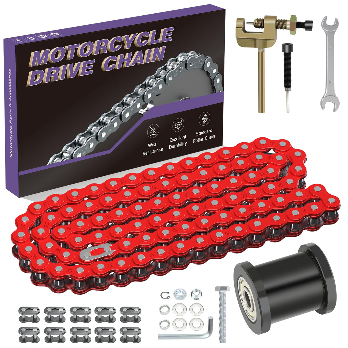 CILOYU red #35 chain front packaging showing ready replacement