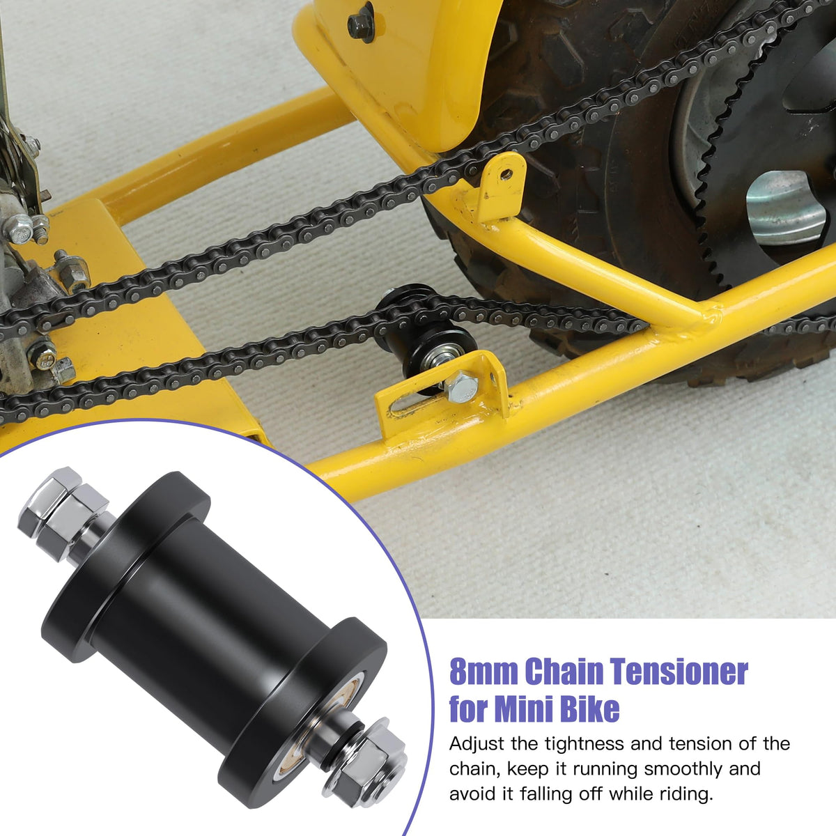 CILOYU rubber tensioner side profile reducing chain wear during rides