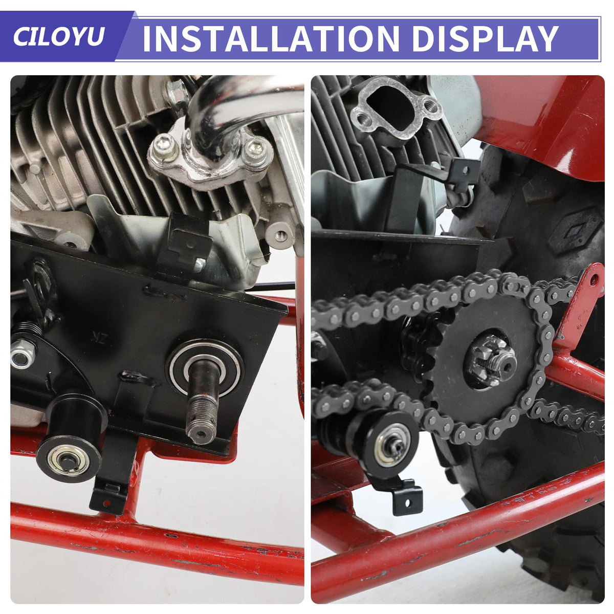 CILOYU shaft with keyway and nut visible for secure mounting and accurate sprocket positioning